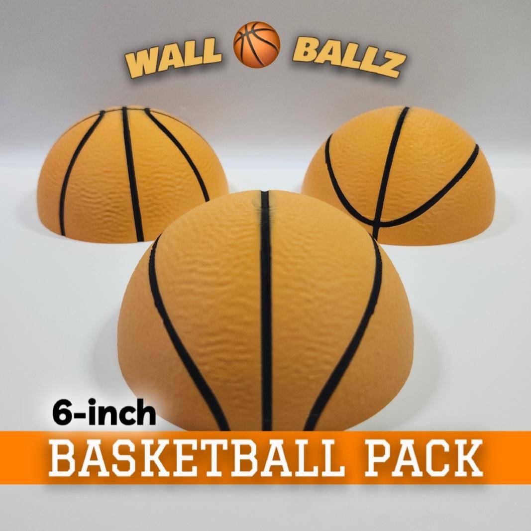 6in Basketball Hanging Decorative Pop-Out 3D Art Pack:: WALL BALLZ 3d model