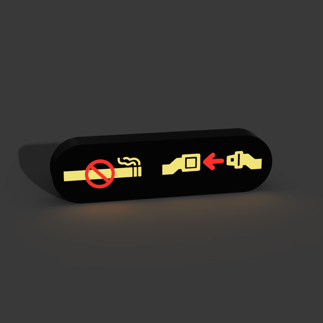 Airplane No Smoking and Seat Belt Signs Lightbox 3d model