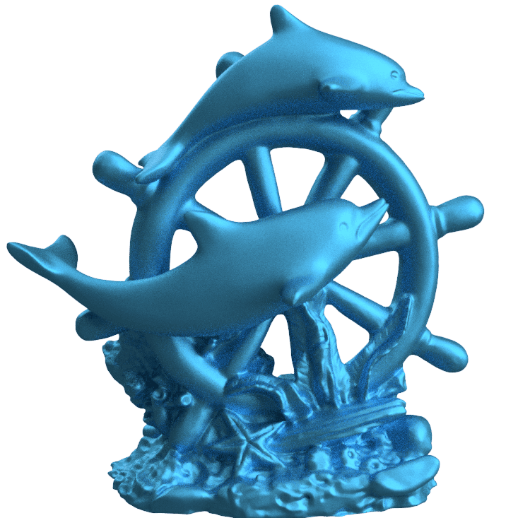 Dolphin Boat Wheel 3d model