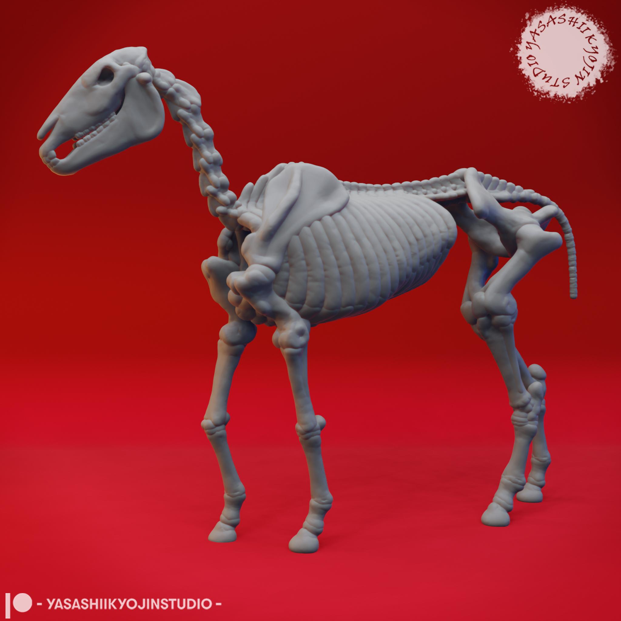 Undead Skeleton Horse - Tabletop Miniature (Pre-Supported) 3d model