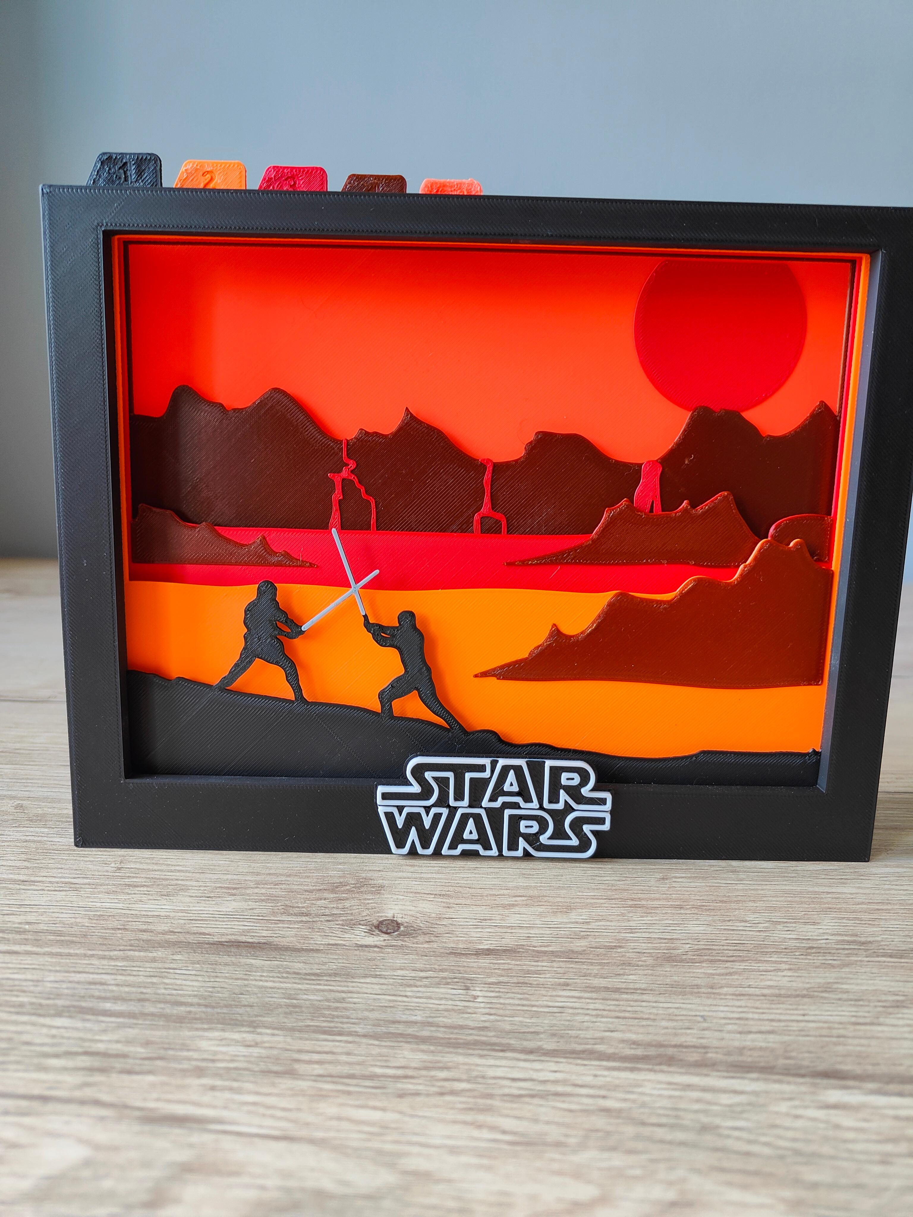 Star Wars Duel On Mustafar Shadow Box 3d model