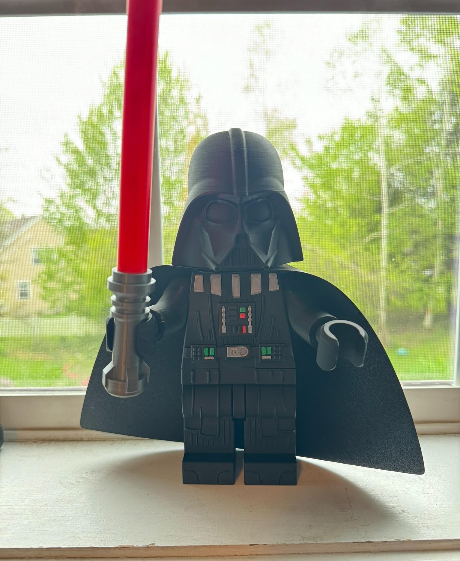 Darth Vader (6:1 LEGO-inspired brick figure, NO MMU/AMS, NO supports, NO glue) - Luke! - 3d model