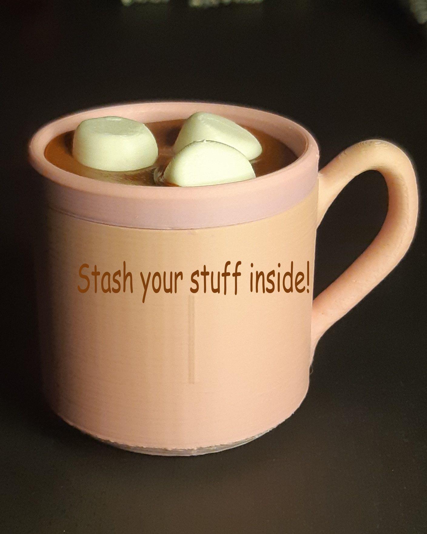 Stash Container With Lid - Hot Chocolate Style 3d model