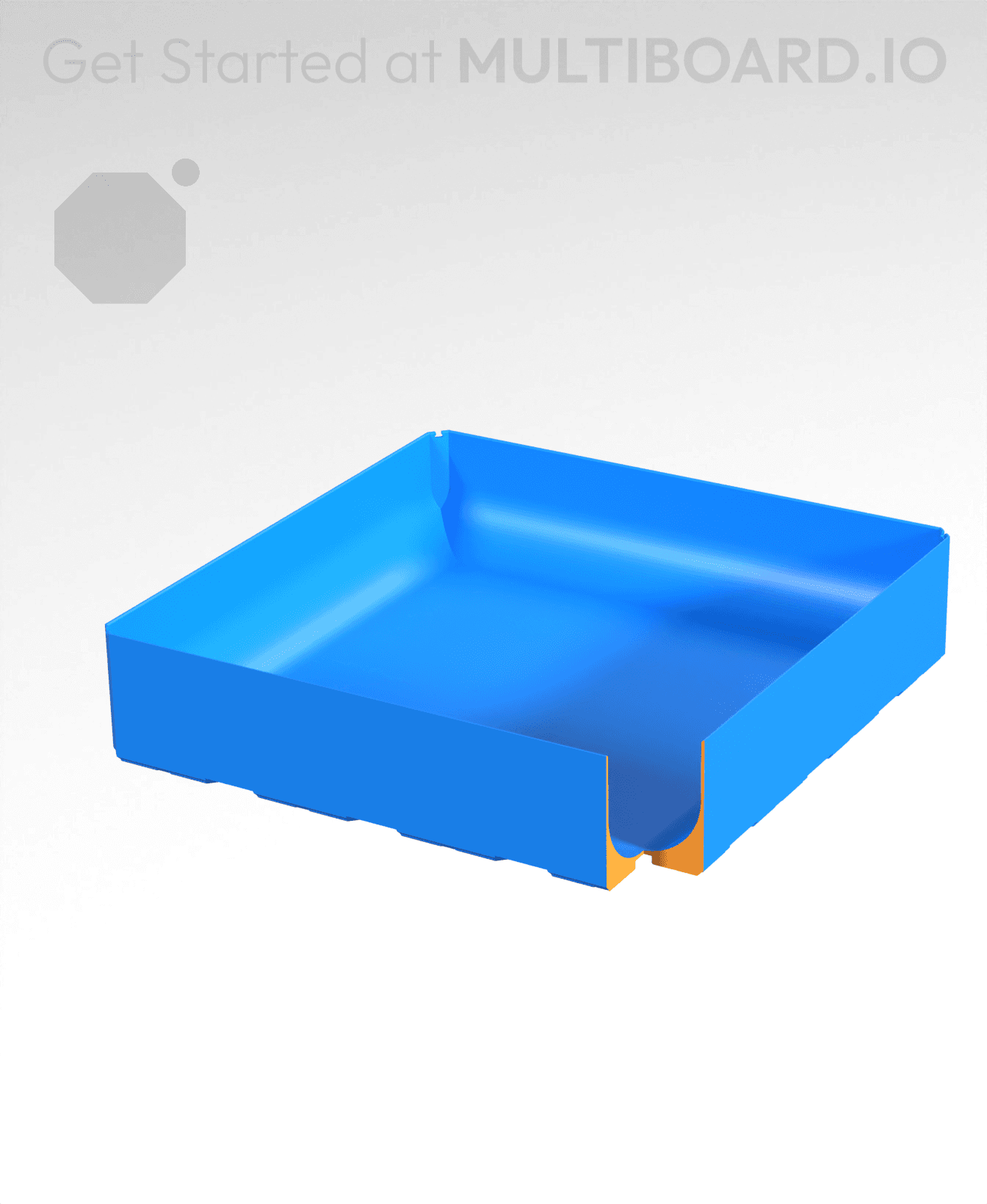 4x4x1 - Full Curved Bin - Multibin Insert 3d model