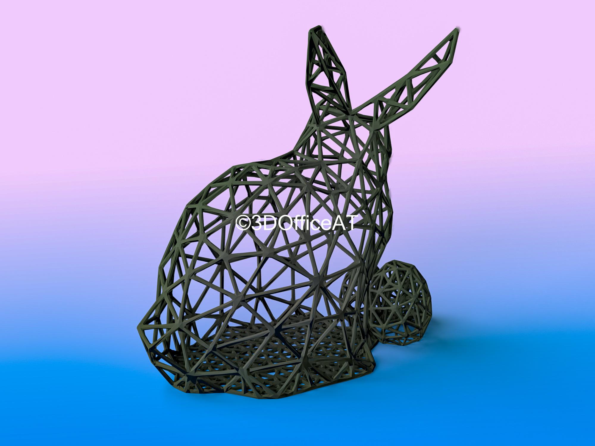 Easter Bunny Wire Art 3d model