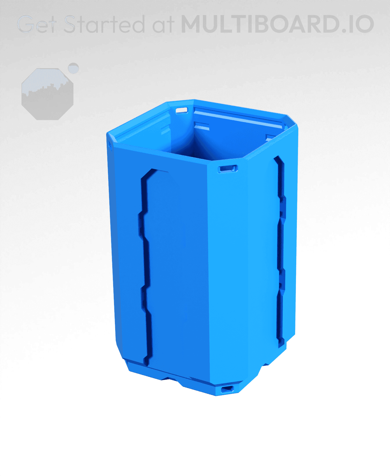 1x1x1.5 - Topped Multipoint Rail - Multibin Shell 3d model