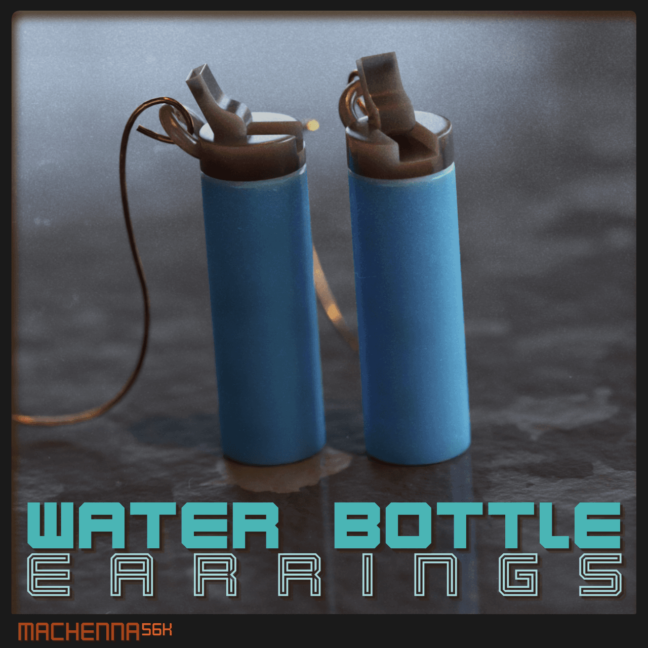 Water Bottle Earrings 3d model