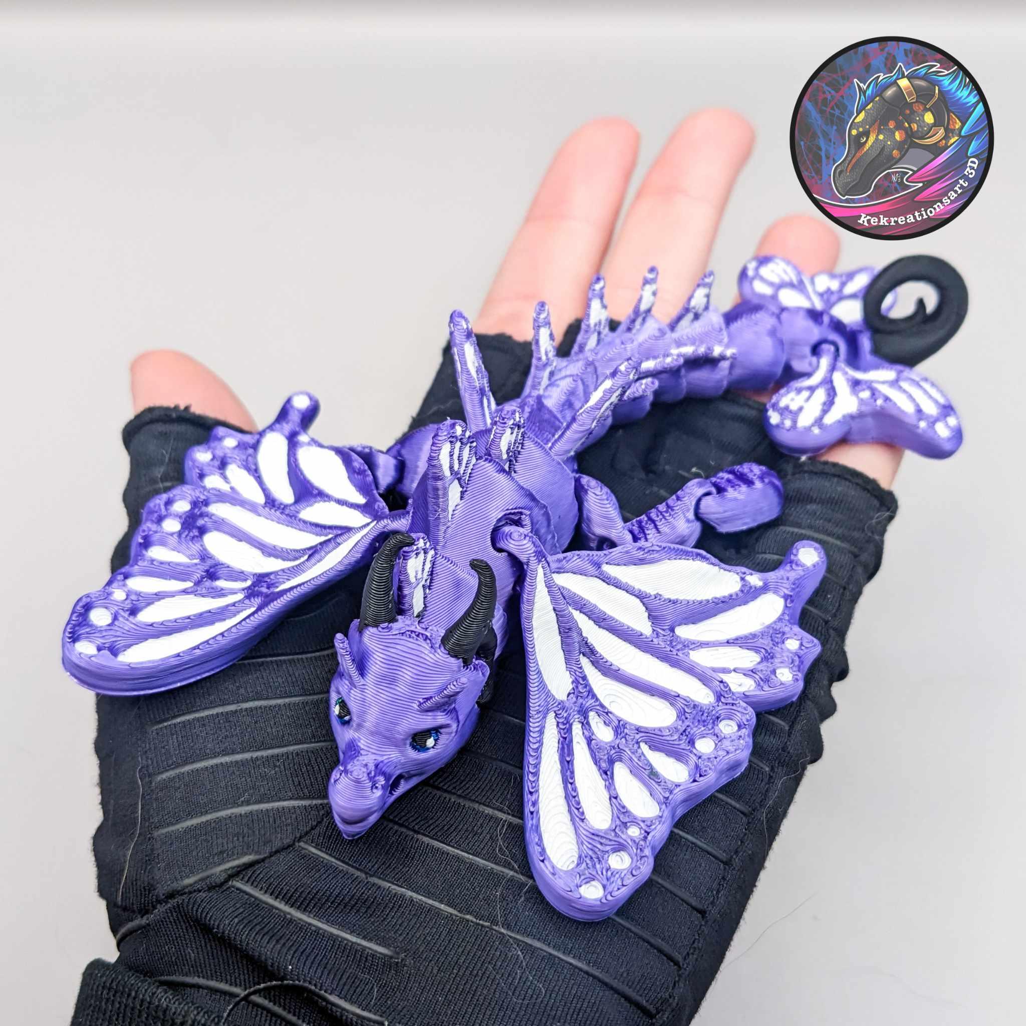 Baby Flexi Butterfly Dragon Keychain 3d model