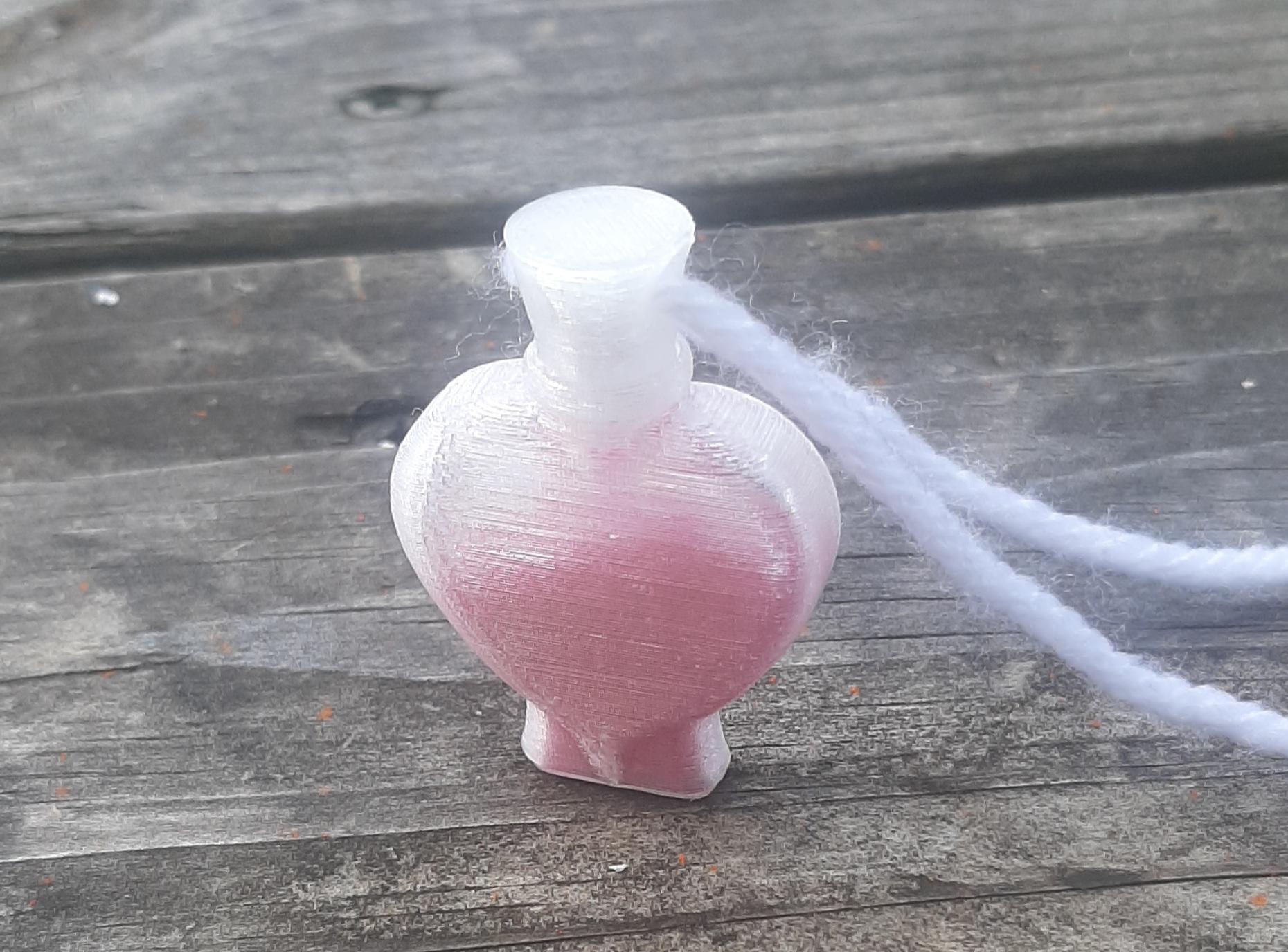 Fillable heart potion bottle necklace magic charm pendant jewelry 3d model