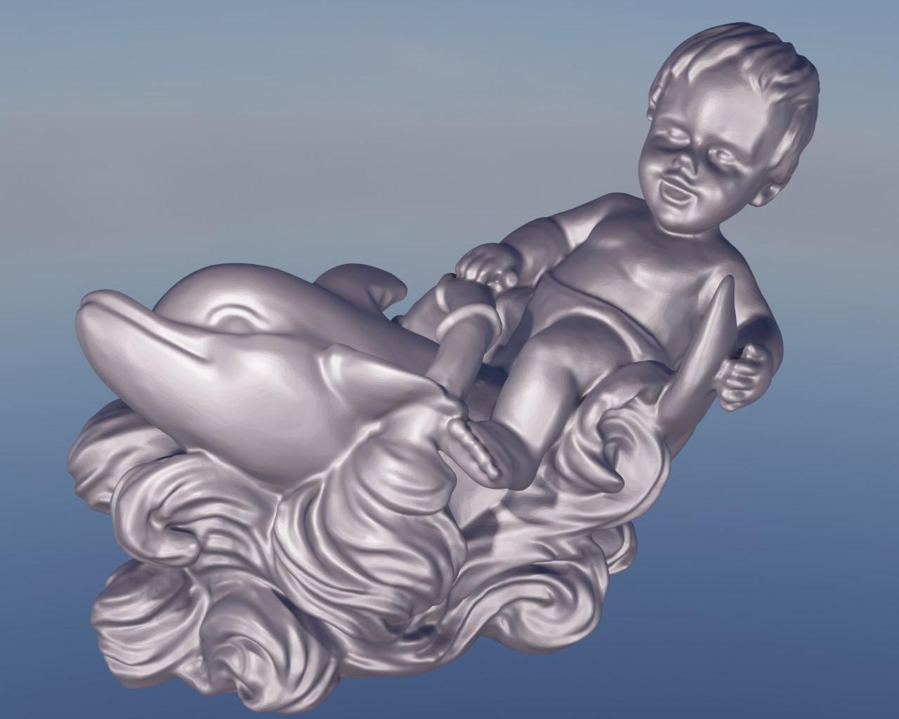 Dolphin and child 3d model