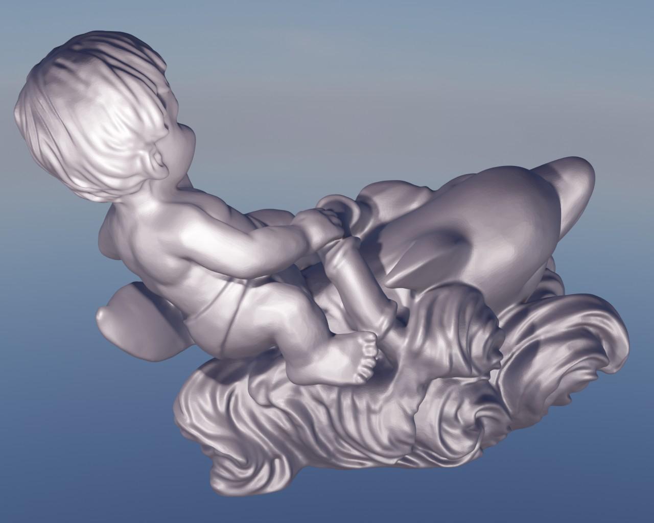 Dolphin and child 3d model