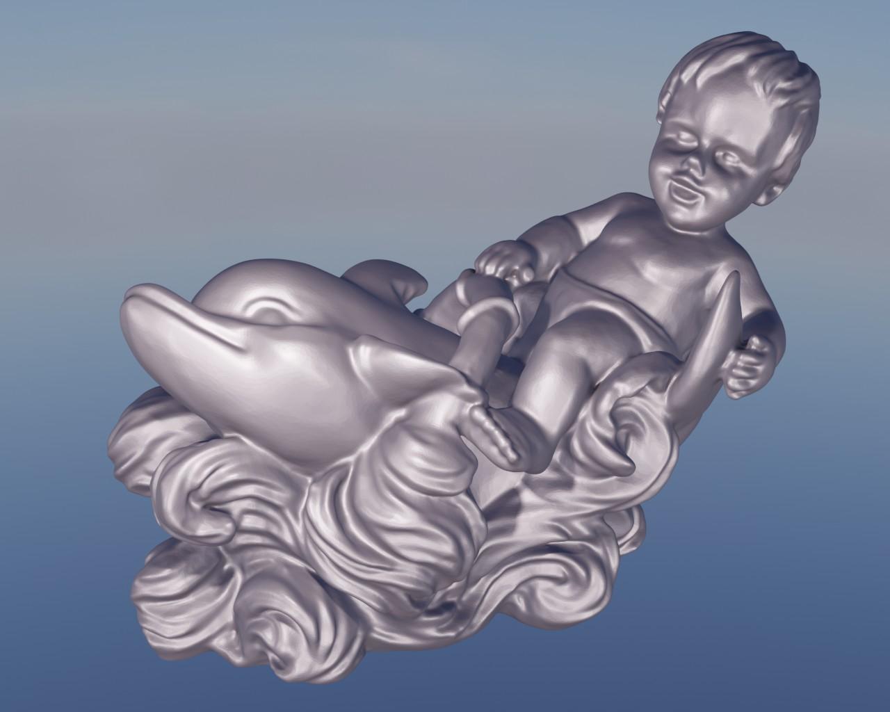 Dolphin and child 3d model