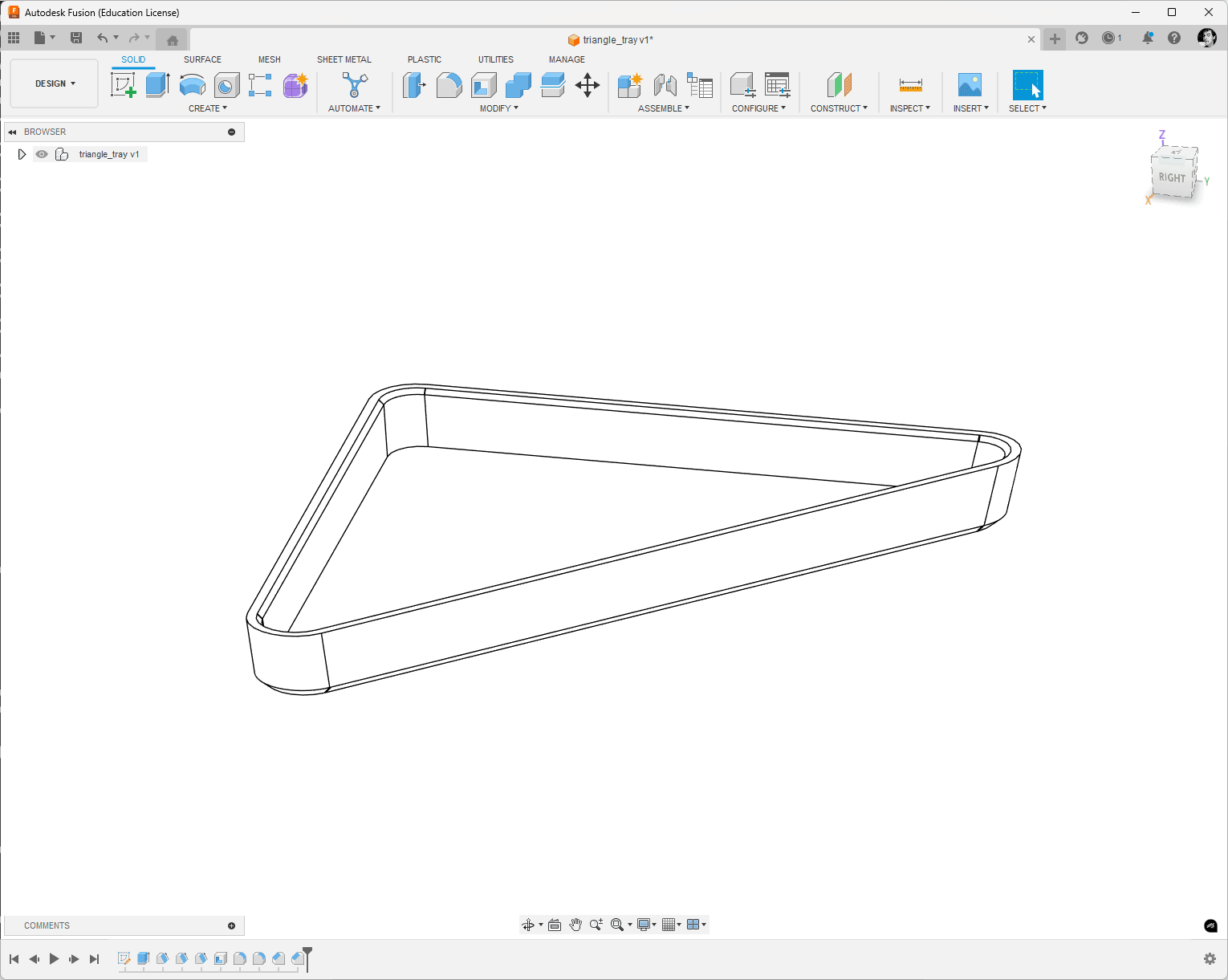 Right-angled triangular tray 3d model