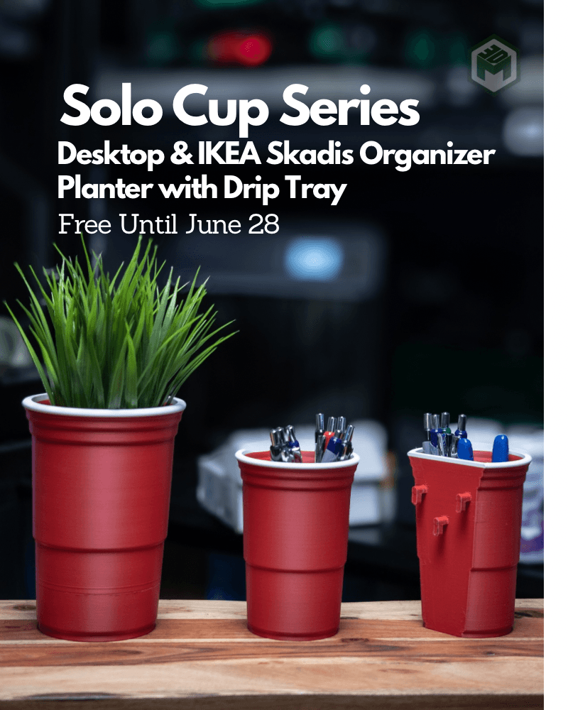 Solo Cup Series | Desktop + Skadis Pegboard Organizer & Planter with Drip Tray 3d model