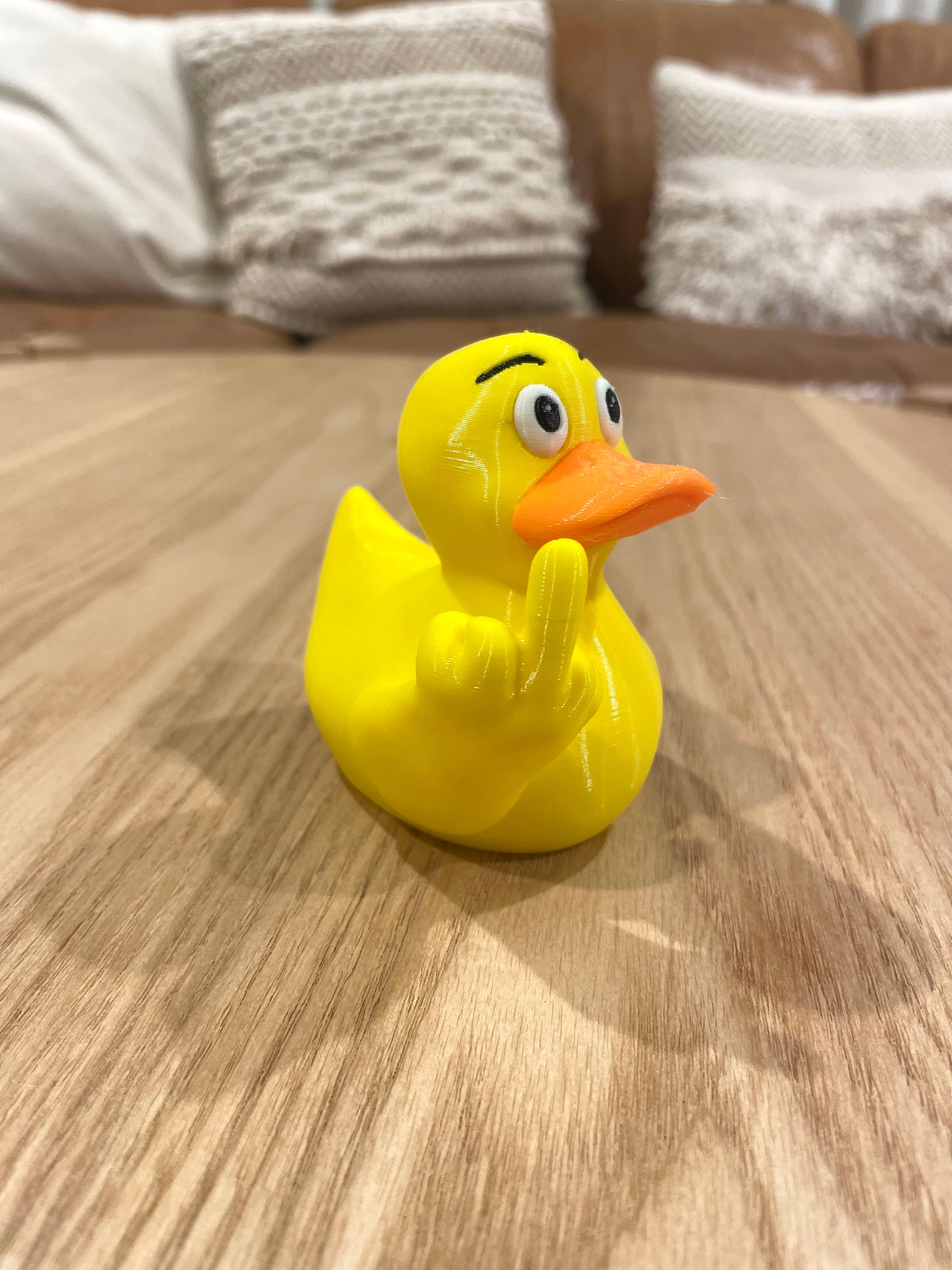 Duck You! Rubber Duck Middle Finger / No Supports / 3MF Included 3d model