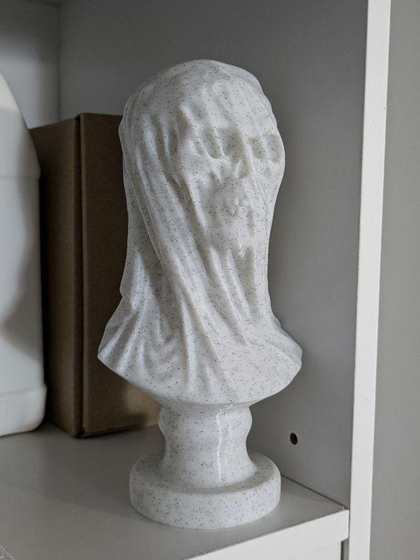 Draped Skull Bust (Pre Supported) Free for Limited Time - Scaled down to fit the A1 Mini.
Printed in Ziro Marble PLA. - 3d model