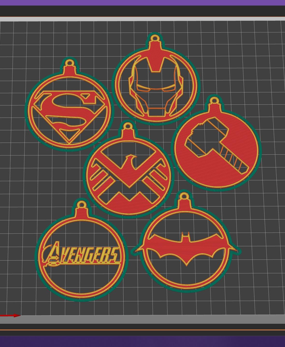 Avengers Christmas Ornaments 3d model