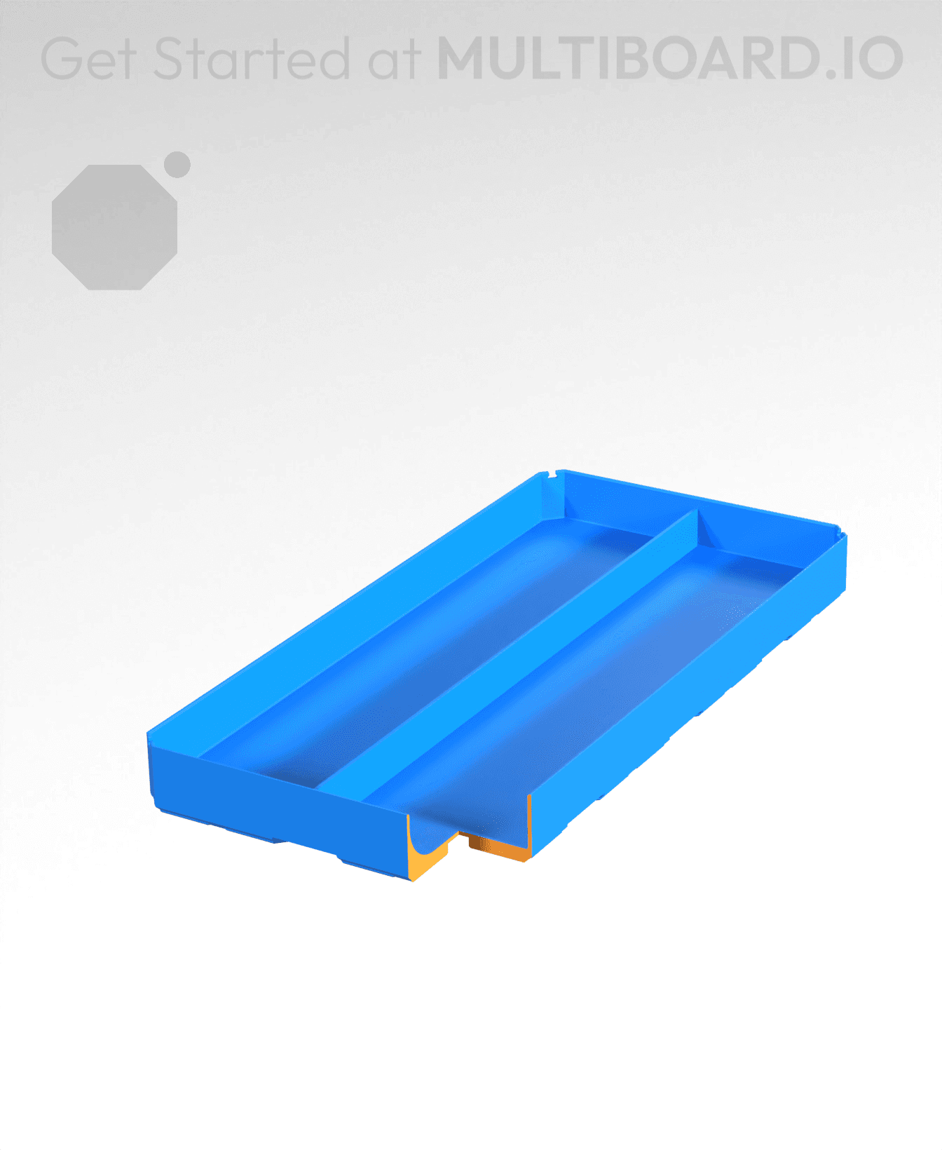 2x4x0.5 - Curved - Divided Bin - Multibin Insert 3d model