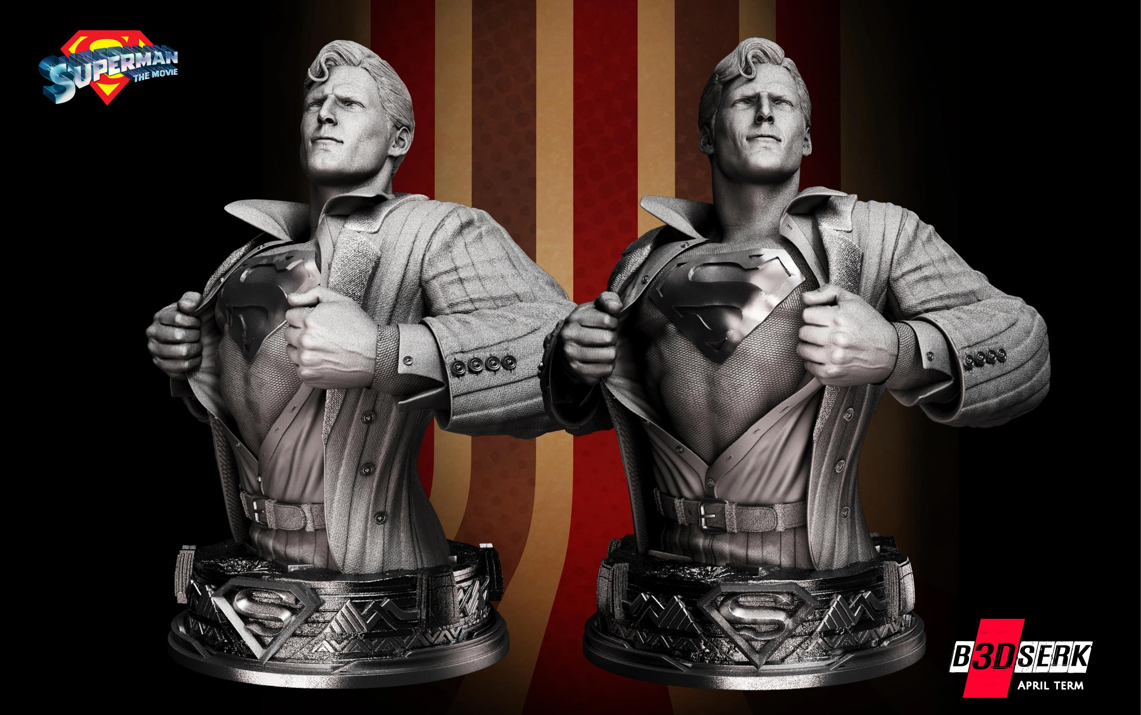 B3DSERK SUPERMAN BUST TESTED AND READY FOR 3D PRINTING 3d model