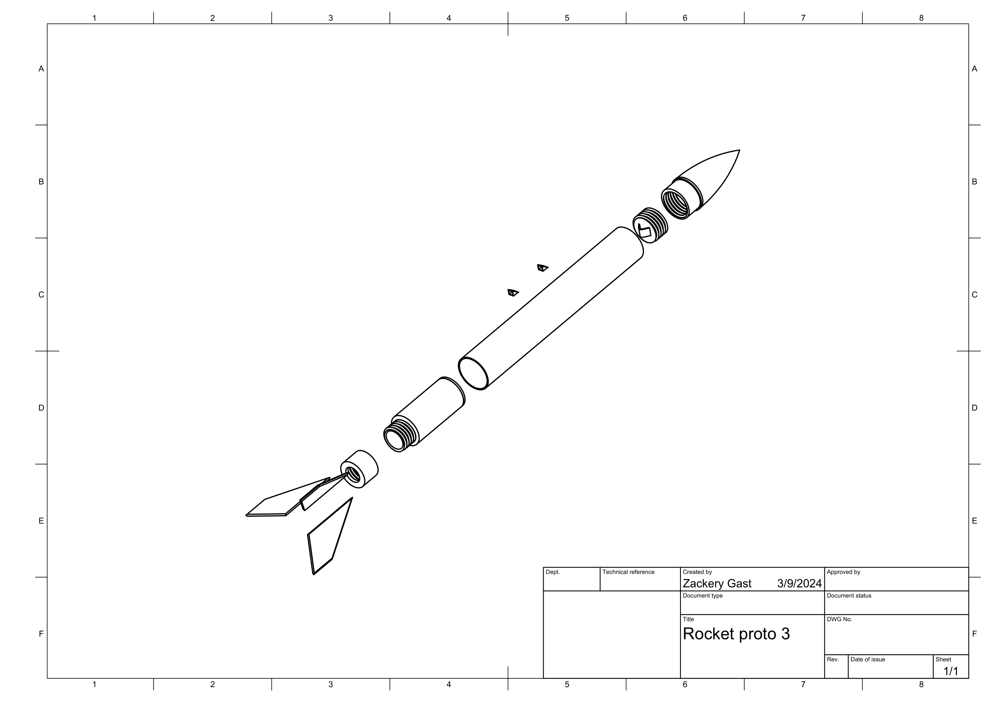 Fully Functional Model Rocket 3d model