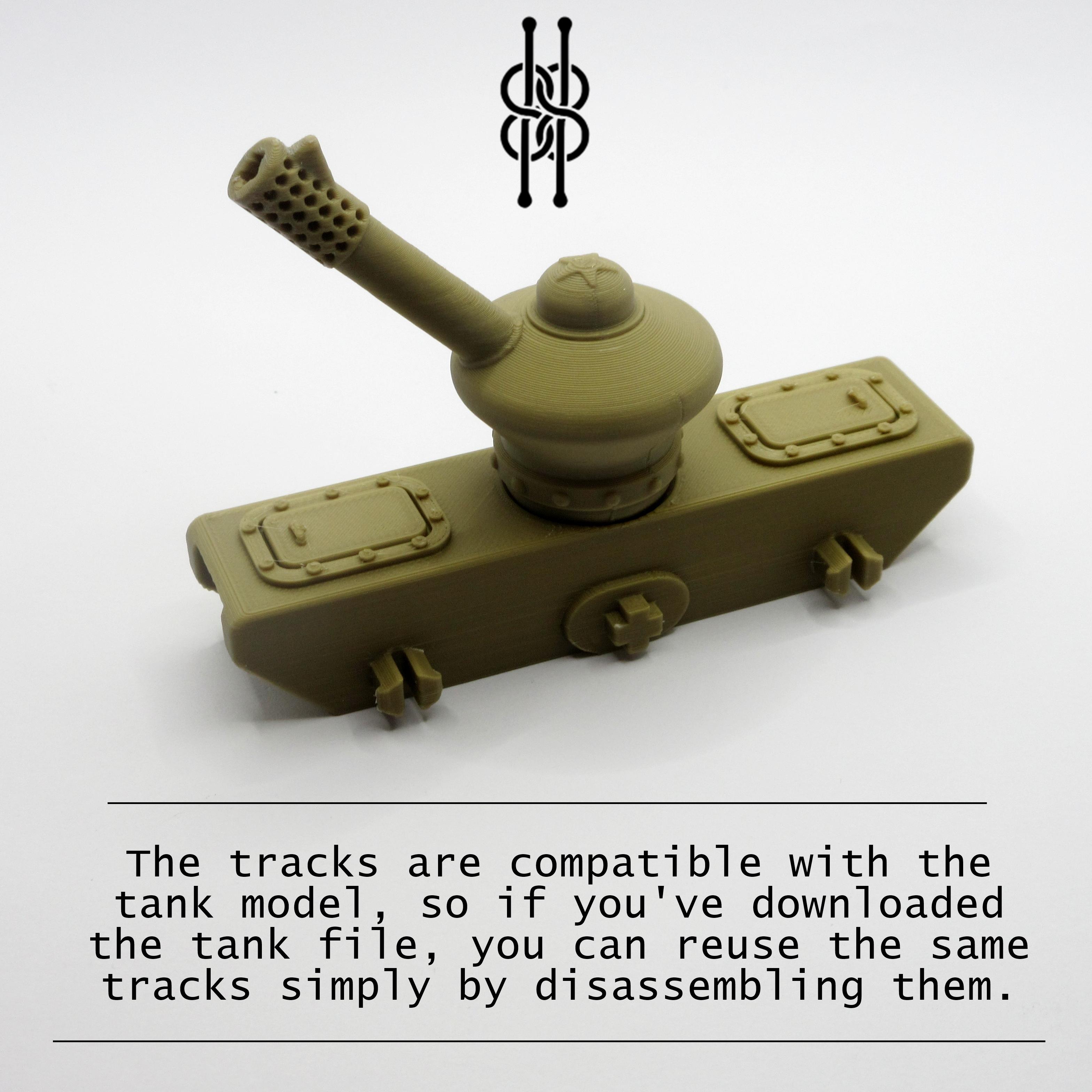 BULLDOZER- TRACKS SUPPORTLESS - EASY ASSEMBLY WITH CLIPS 3d model