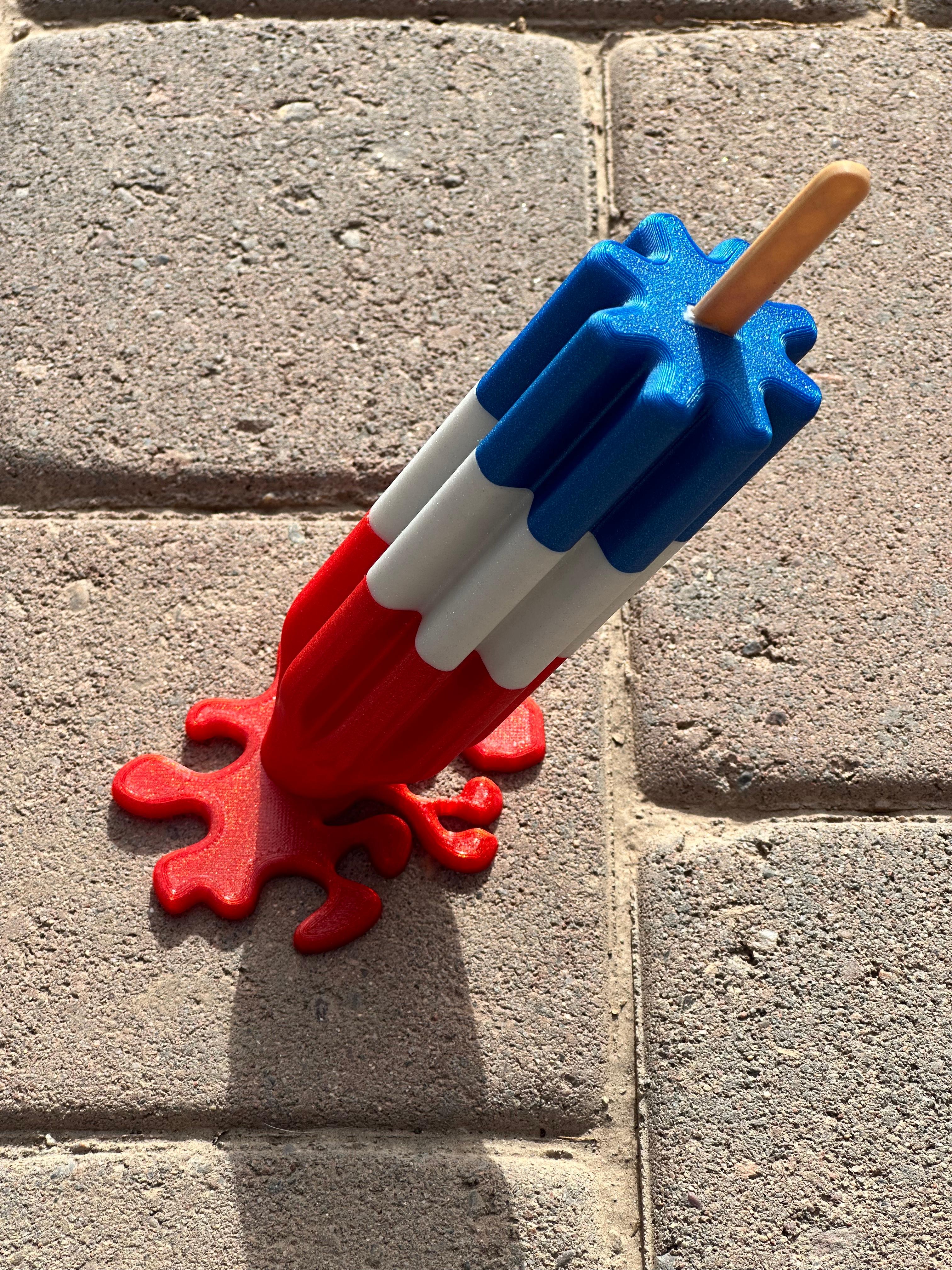 Bomb Popsicle or Rocket Popsicle Stash Container - With Melty Condition 3d model