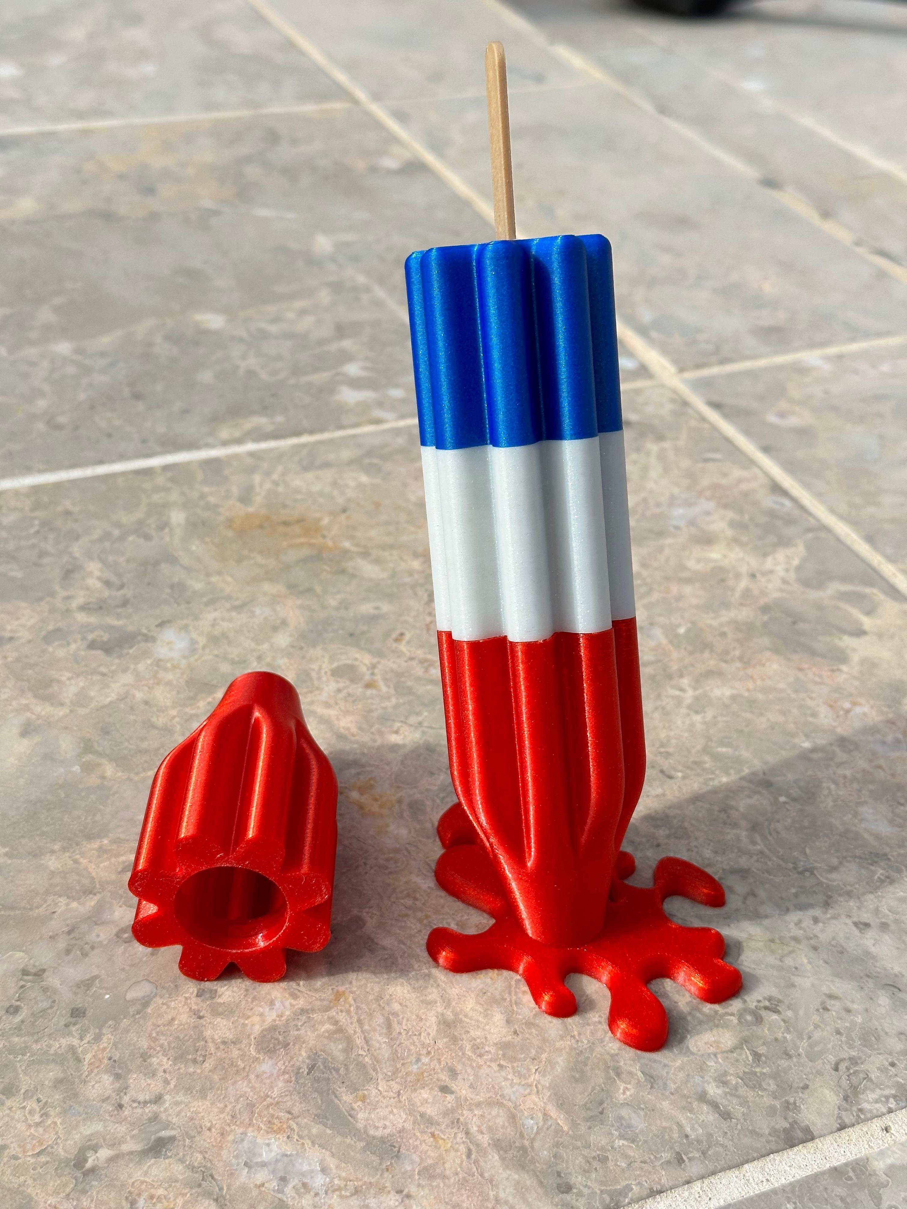 Bomb Popsicle or Rocket Popsicle Stash Container - With Melty Condition 3d model