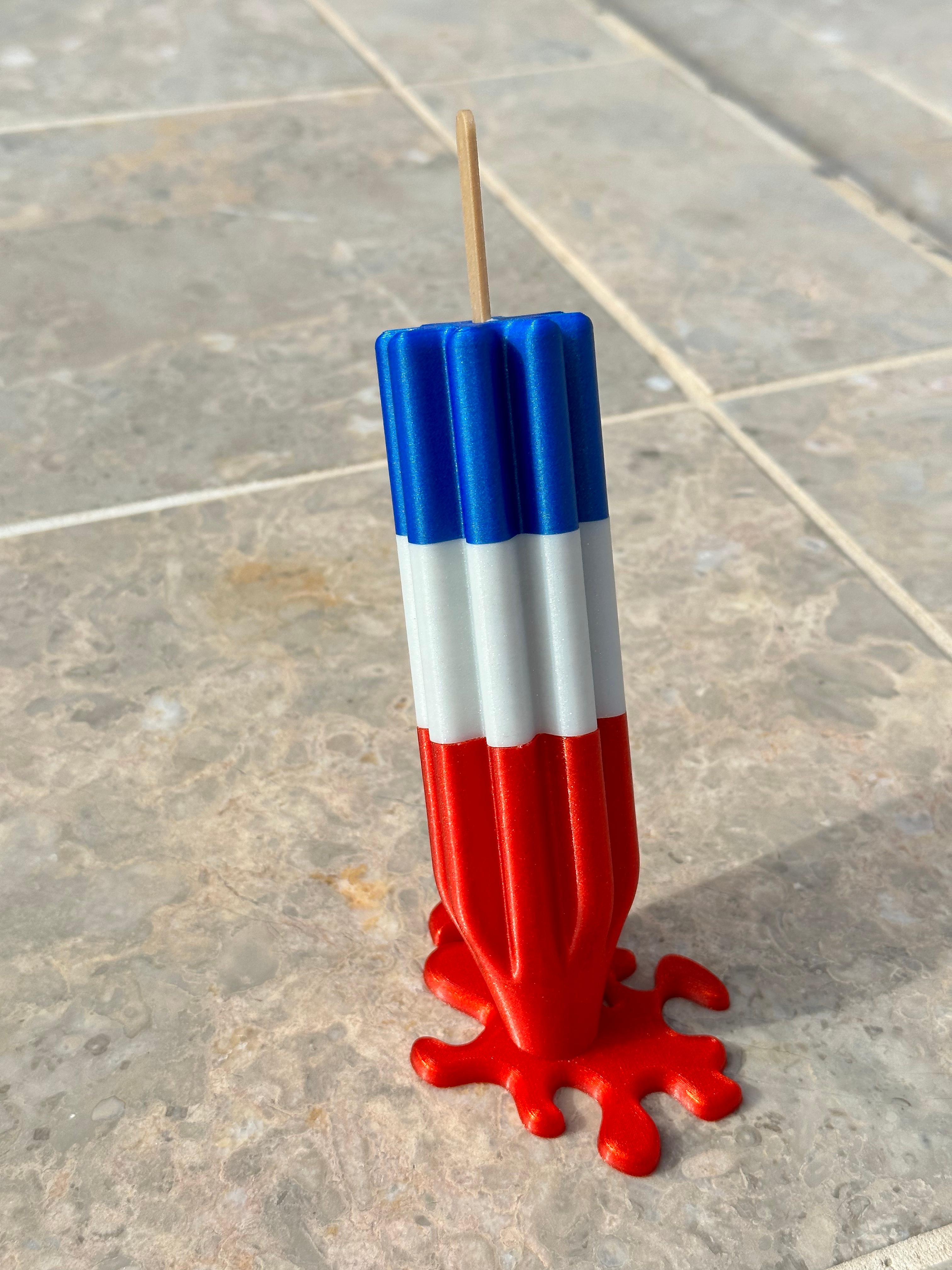 Bomb Popsicle or Rocket Popsicle Stash Container - With Melty Condition 3d model