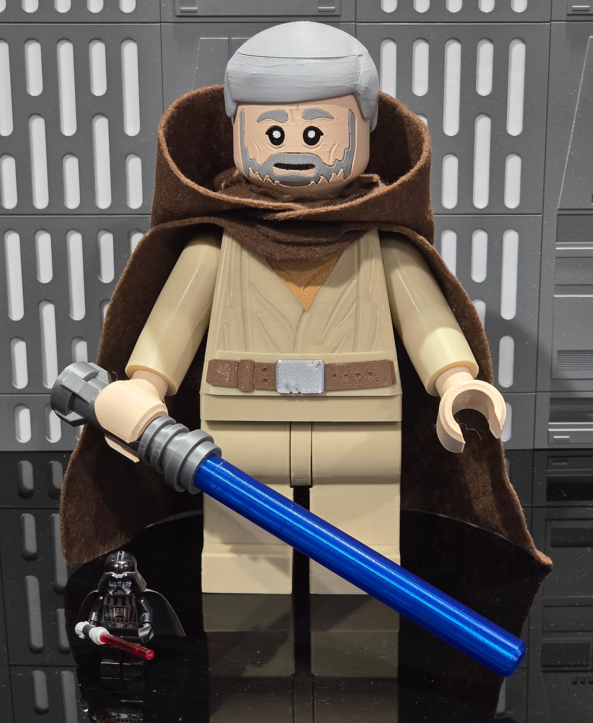 Obi-Wan Kenobi (6:1 LEGO-inspired brick figure, NO MMU/AMS, NO supports, NO glue) - "It's over, Anakin. I have the high ground." - 3d model