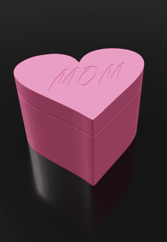 Light Weight Gift Box - Heart Shaped for Mother's Day - Support Free 3d model