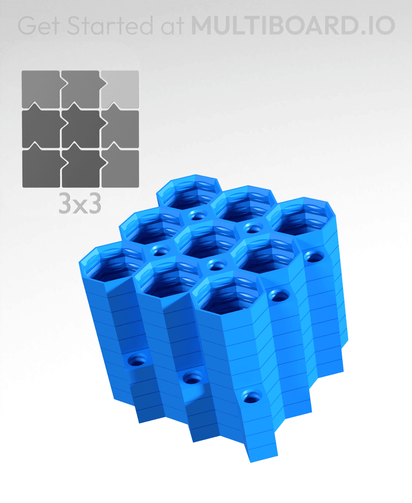 3x3 Tiles - 3x3 Board - Ironing Stack 3d model