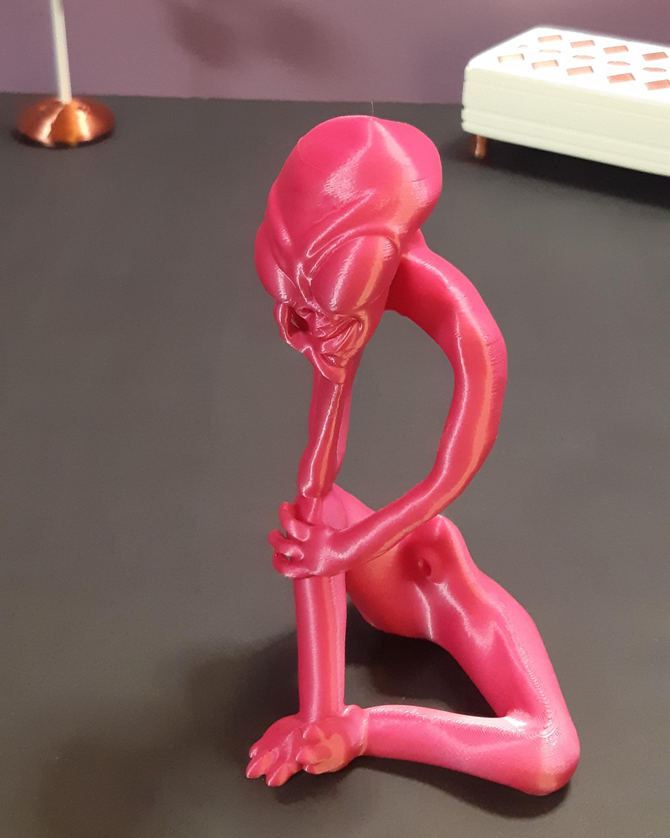 Thinking Alien Sculpture - Support Free 3d model