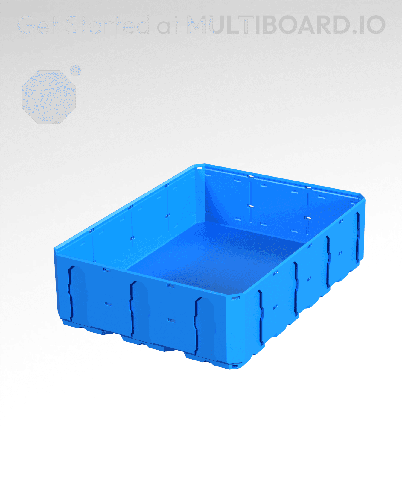 3x4x1 - Topped Multipoint Rail - Multibin Shell 3d model