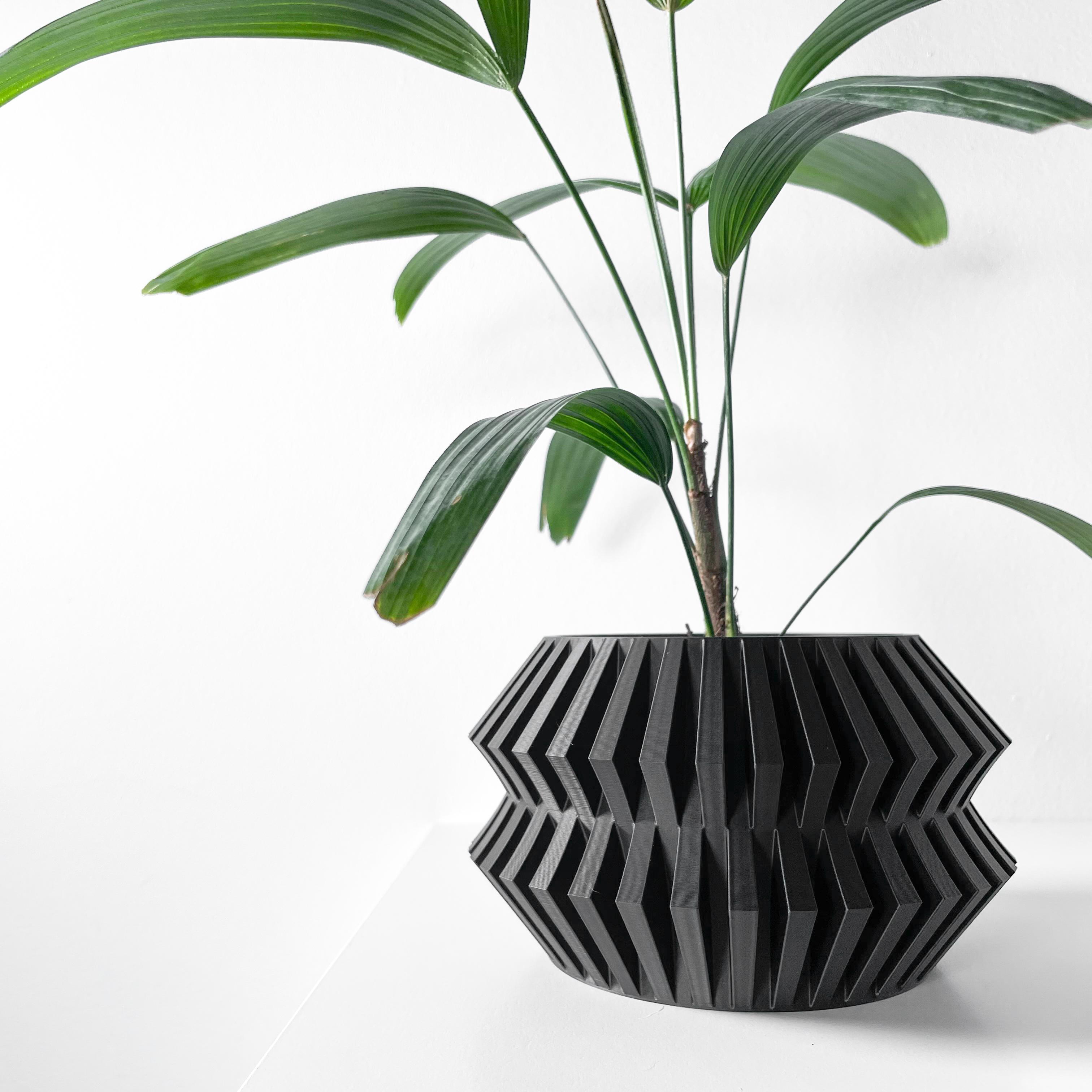 The Risae Planter Pot with Drainage Tray & Stand Included | Modern and Unique Home Decor 3d model