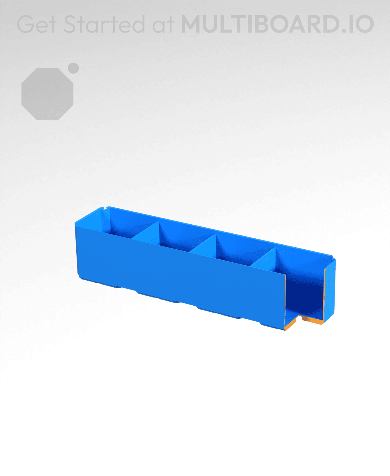 4x1x1 - Divided Bin - Multibin Insert 3d model