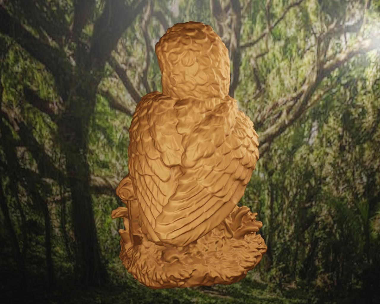 Owl on wood 3d model