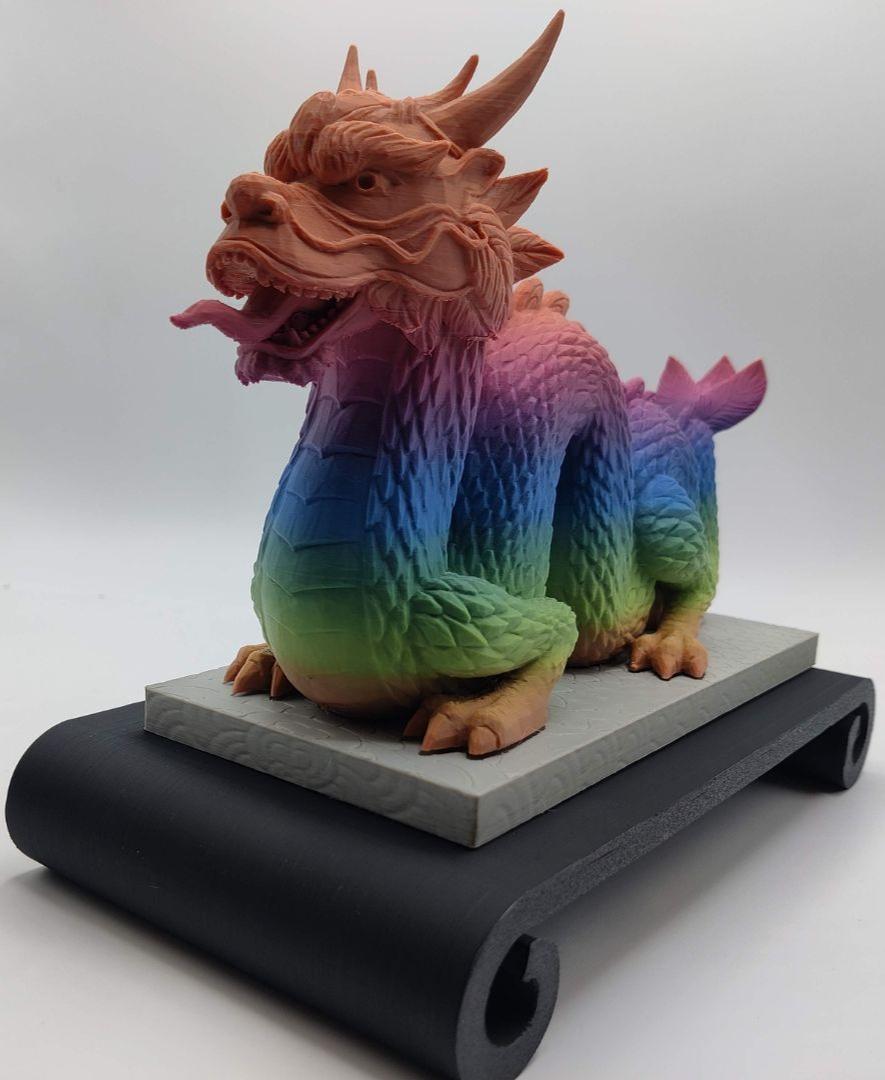 Chinese Dragon  - Rainbow Dragon printed in Sliceworx Dreamy Rainbow. - 3d model
