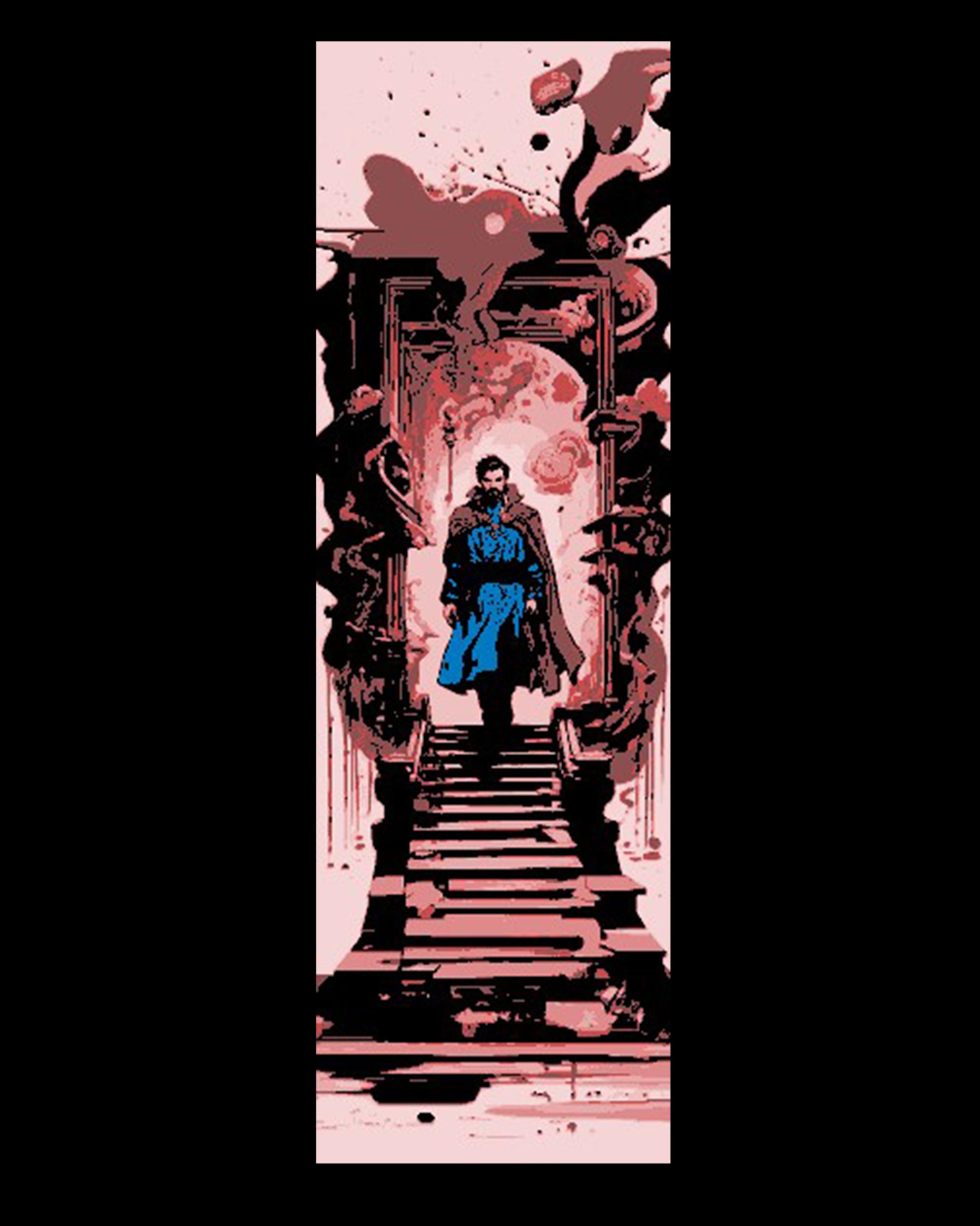 Fan Art of Marvel character Doctor Strange on the Endless Stairs - Set of Bookmarks 3d model