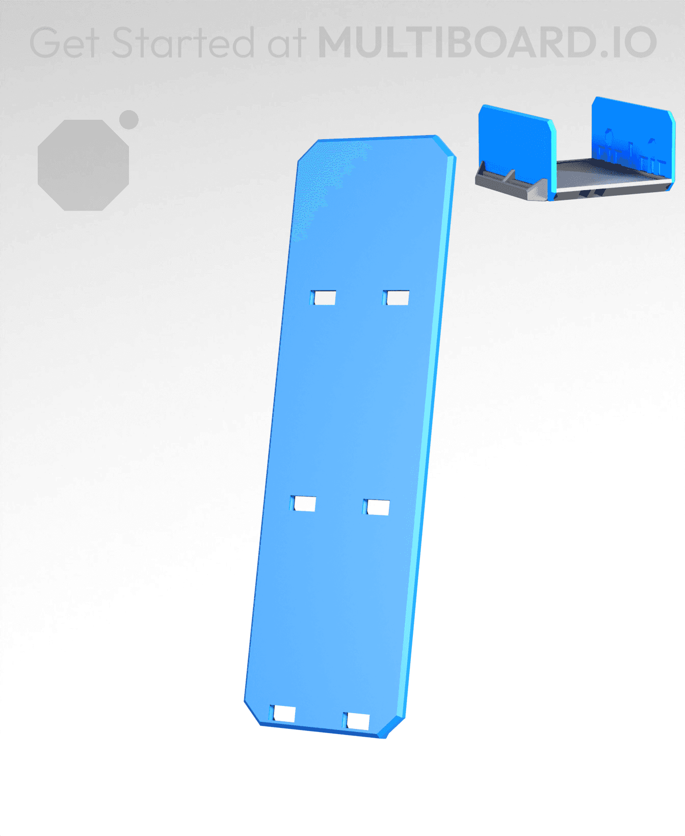 1x3H - Full Holes - Multibin Drawer Faceplate 3d model