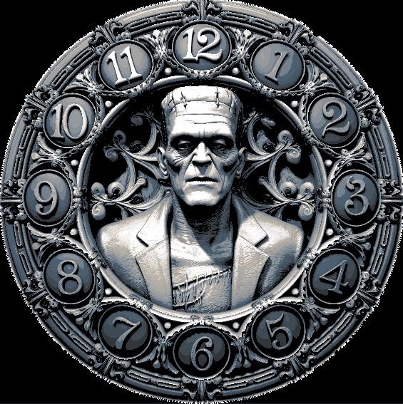 Free for Limited Time - Doctor Frankenstein's Monster Clock Face for Halloween 3d model