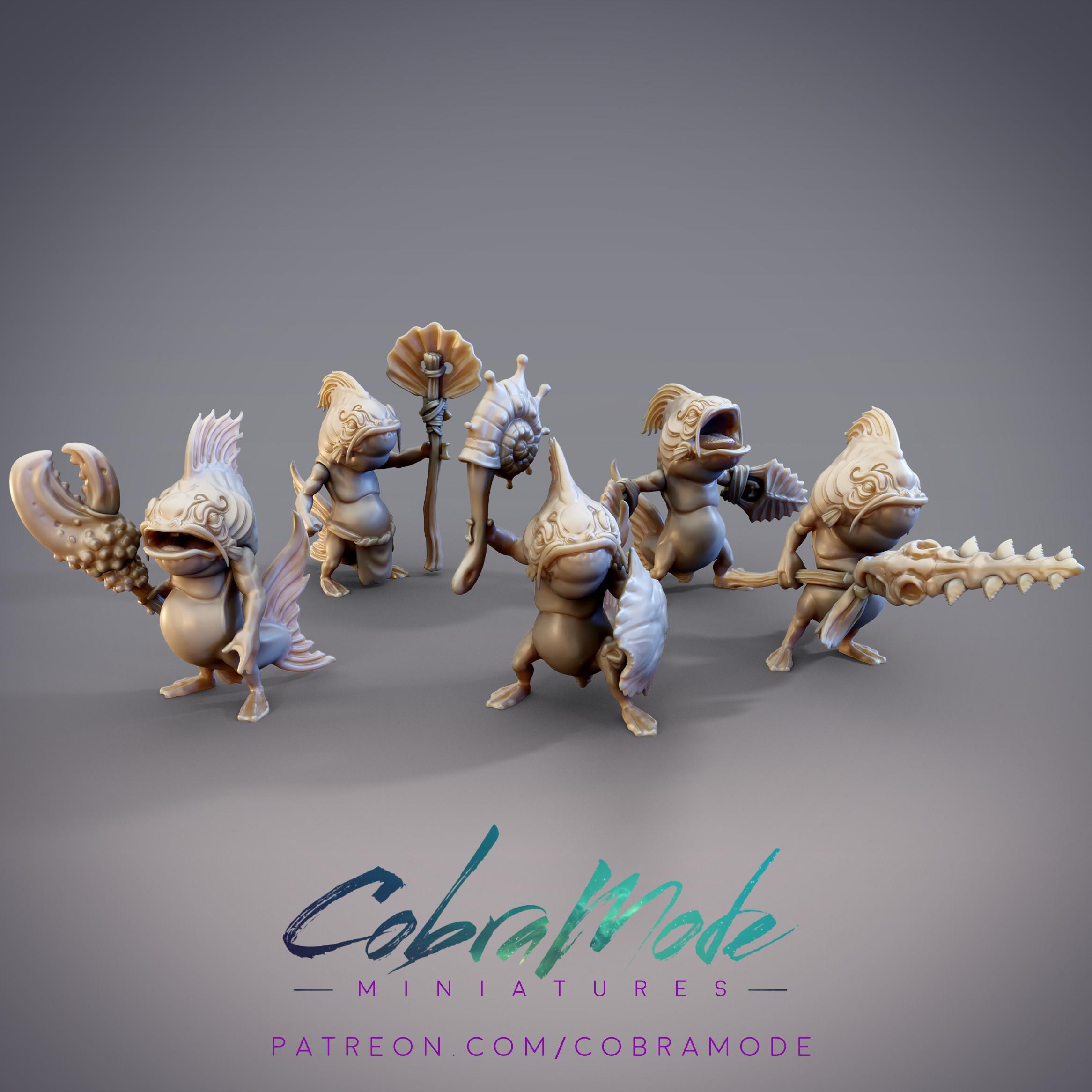 Throwback Sommos Calongo Fish 5 Pack (Pre-Supported) 3d model