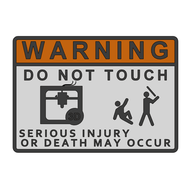 Warning Sign Board 3 3d model