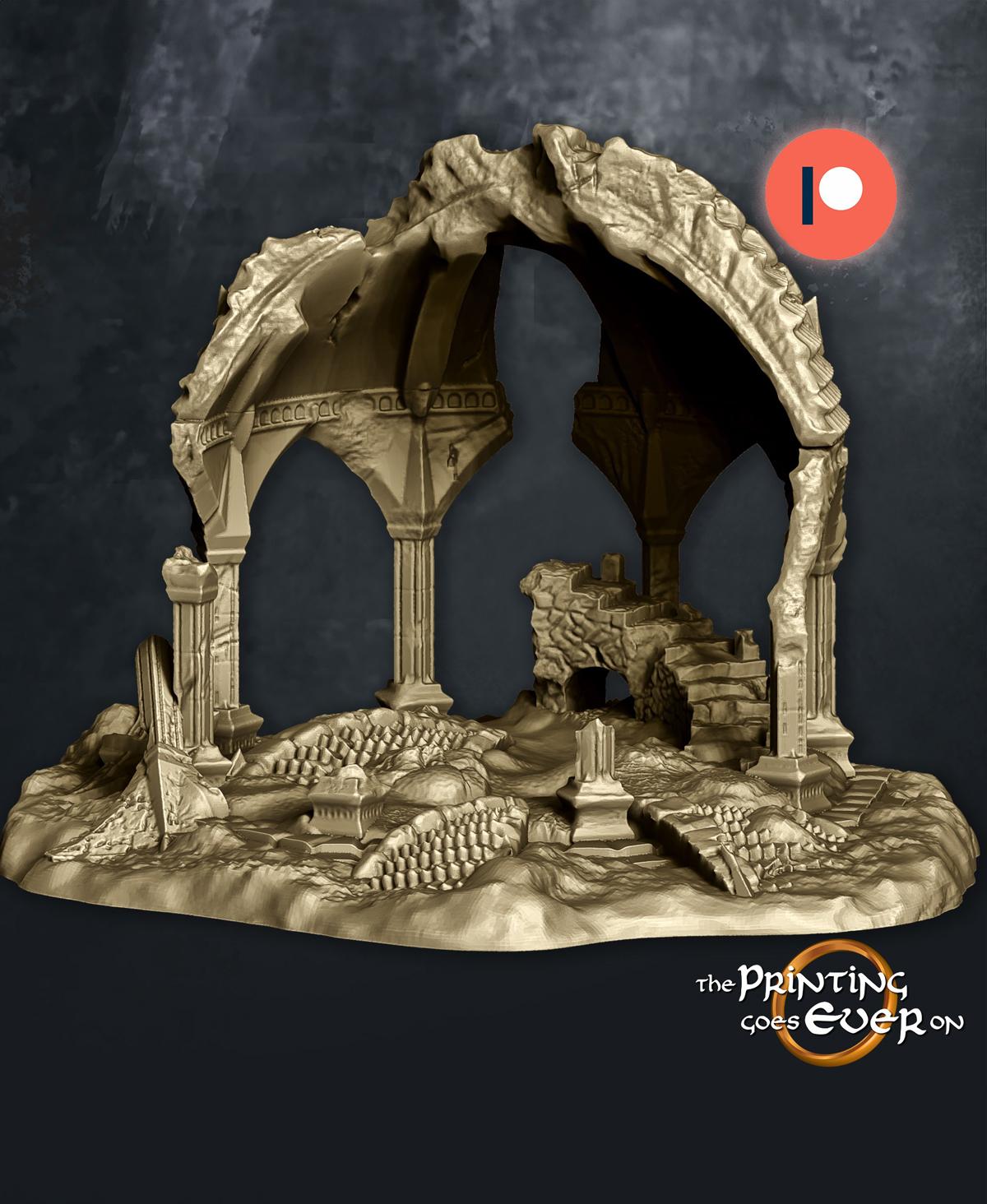 Fehntop Watchtower and Ruins - Supportless Building and Diorama 3d model
