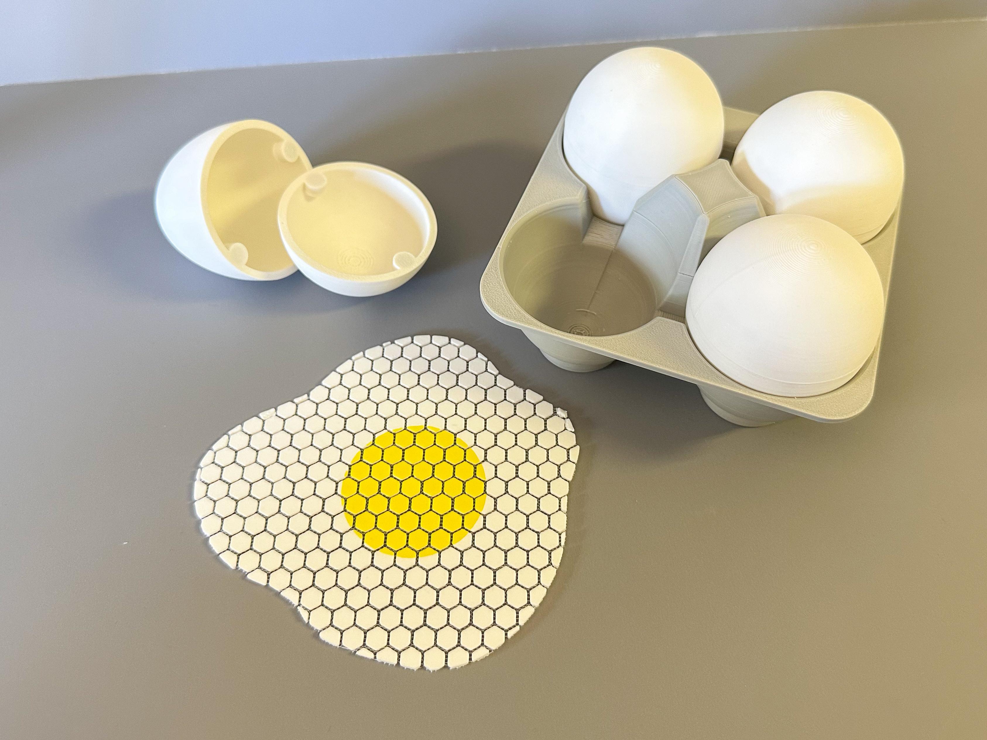 Fidget Fabric Fried Egg Set (play or coaster set) 3d model