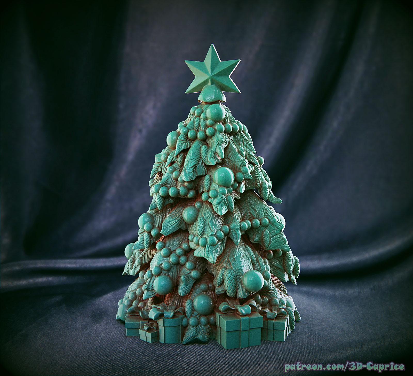Christmas Tree, Santa Hat Straw Topper STL File for 3D Print