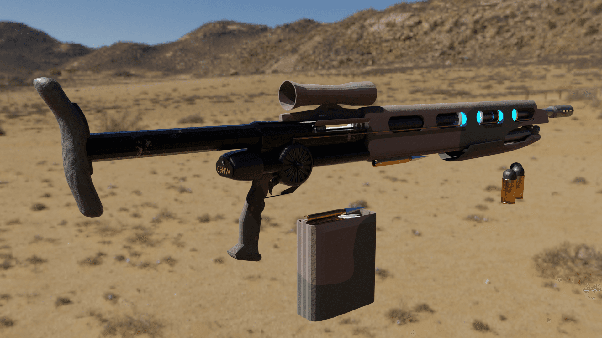 futuristic ak47 looking gun 3d model
