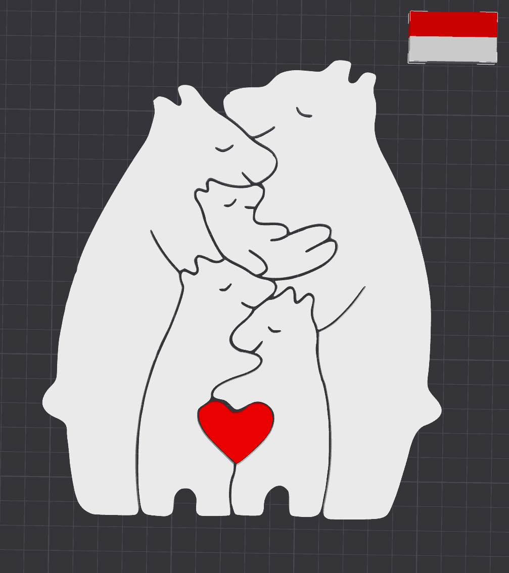 customisable family of bears puzzle 3d model