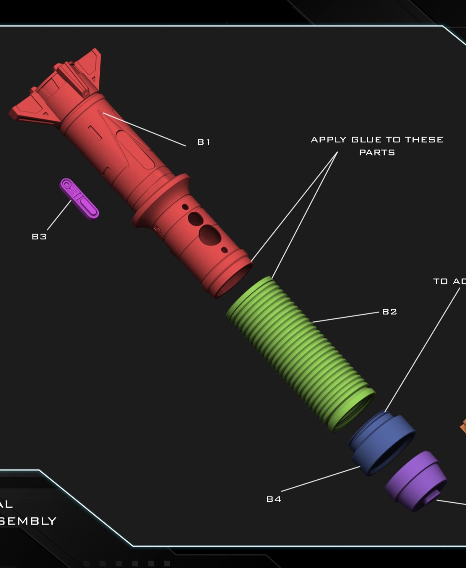 Baylan Skoll funtional lightsaber 3d model