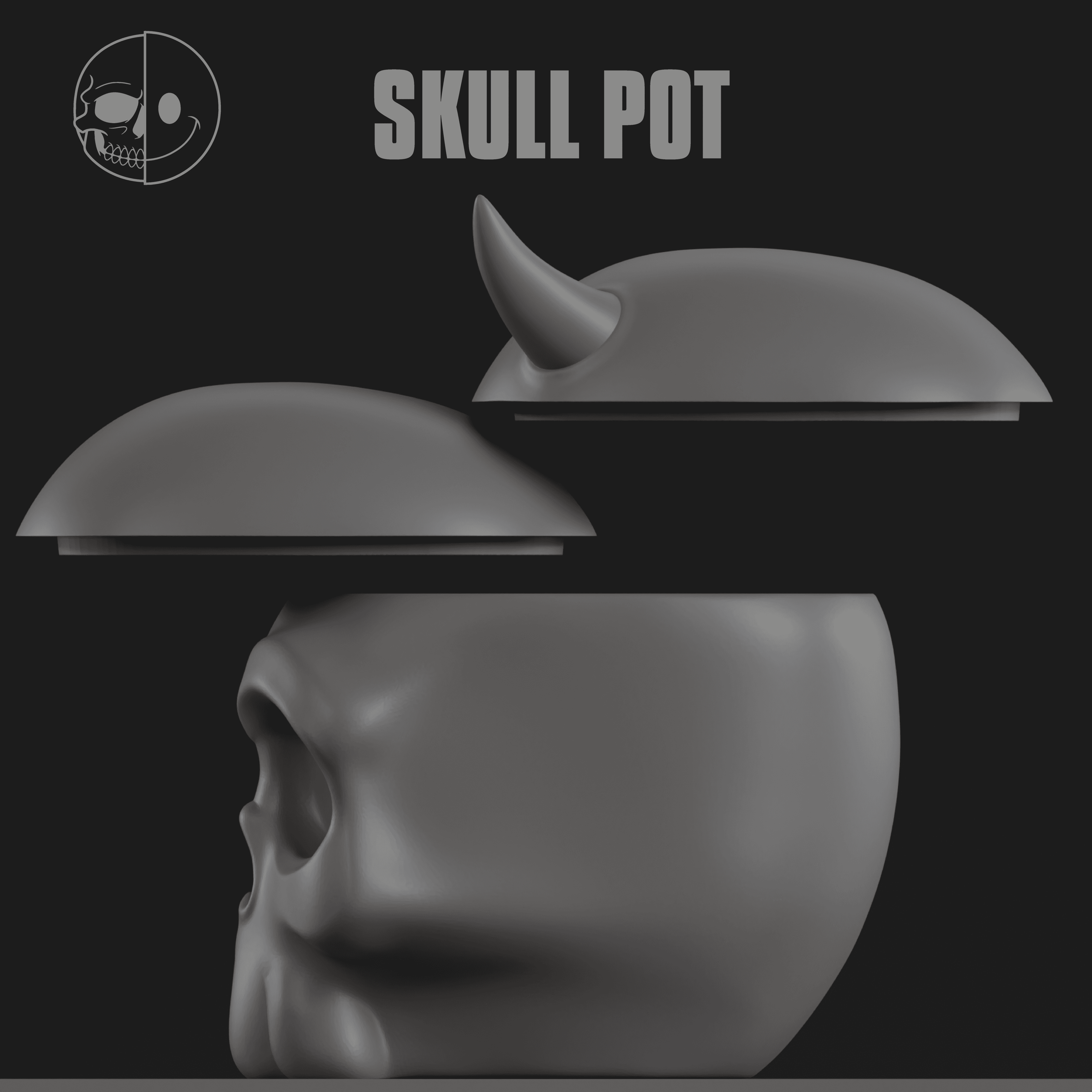 DEADNICE Skull Pot.stl 3d model