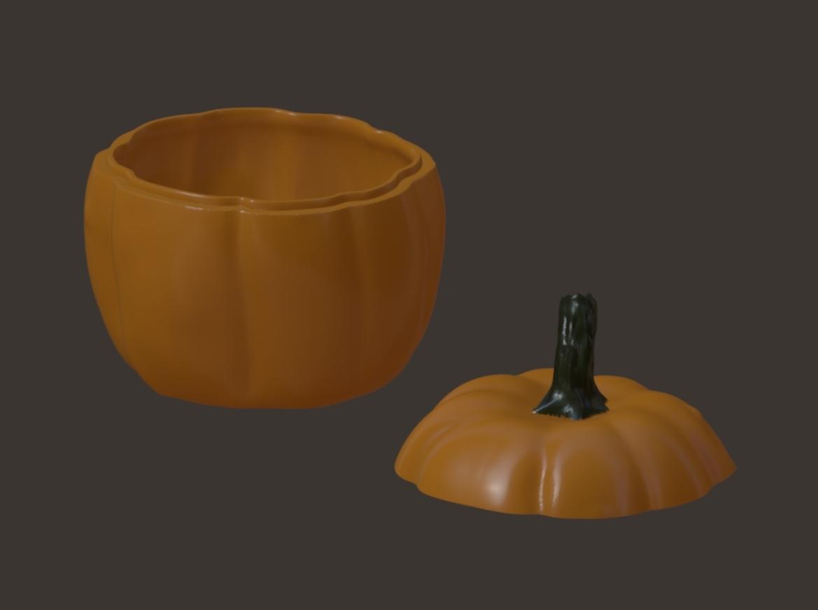 Pumpkin-Shaped Stash Jar 3d model